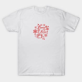 Peace, Love, Joy, Merry Christmas T-Shirt